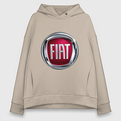 Толстовка оверсайз женская FIAT logo, цвет: миндальный
