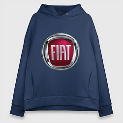 Толстовка оверсайз женская FIAT logo, цвет: тёмно-синий