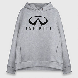 Толстовка оверсайз женская Infiniti logo, цвет: меланж