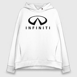 Толстовка оверсайз женская Infiniti logo цвета белый — фото 1
