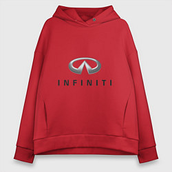 Толстовка оверсайз женская Logo Infiniti цвета красный — фото 1