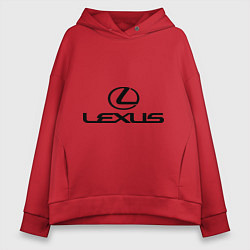 Толстовка оверсайз женская Lexus logo, цвет: красный