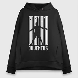 Толстовка оверсайз женская Cris7iano Juventus, цвет: черный