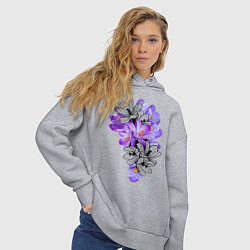 Толстовка оверсайз женская Krokus Flower, цвет: меланж — фото 2