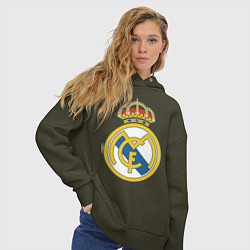 Толстовка оверсайз женская Real Madrid FC, цвет: хаки — фото 2