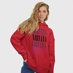 Толстовка оверсайз женская Get Nirvana, цвет: красный — фото 2