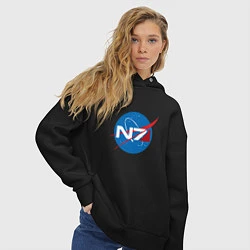 Толстовка оверсайз женская NASA N7, цвет: черный — фото 2