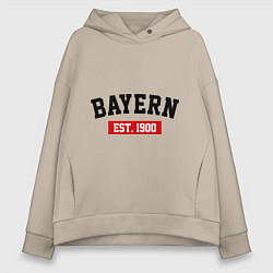 Толстовка оверсайз женская FC Bayern Est. 1900, цвет: миндальный