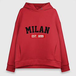 Толстовка оверсайз женская FC Milan Est. 1899, цвет: красный