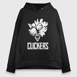 Толстовка оверсайз женская CLICKERS, цвет: черный