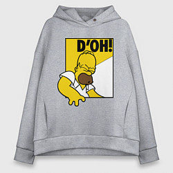 Толстовка оверсайз женская Homer D'OH!, цвет: меланж