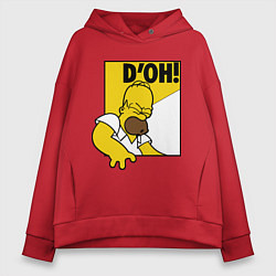 Толстовка оверсайз женская Homer D'OH!, цвет: красный