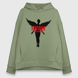 Толстовка оверсайз женская Nirvana: In Utero, цвет: авокадо