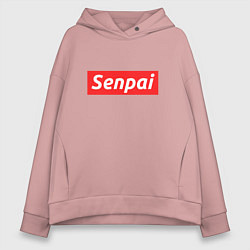 Толстовка оверсайз женская Senpai Supreme, цвет: пыльно-розовый