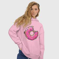 Толстовка оверсайз женская Пончик Гомера, цвет: светло-розовый — фото 2