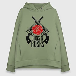Толстовка оверсайз женская Guns n Roses: guns, цвет: авокадо