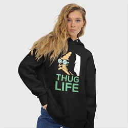 Толстовка оверсайз женская Zoidberg: Thug Life, цвет: черный — фото 2