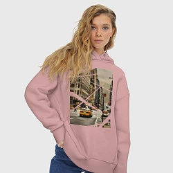Толстовка оверсайз женская NY Taxi, цвет: пыльно-розовый — фото 2