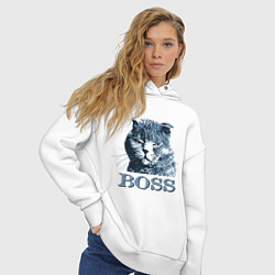 Толстовка оверсайз женская Boss cat, цвет: белый — фото 2