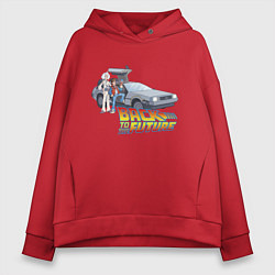 Толстовка оверсайз женская Back to the future, цвет: красный
