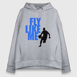 Толстовка оверсайз женская Fly like me, цвет: меланж