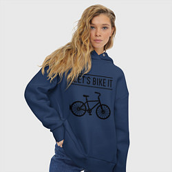 Толстовка оверсайз женская Lets bike it, цвет: тёмно-синий — фото 2