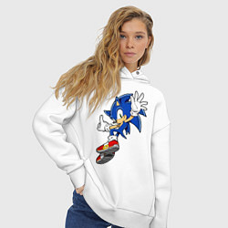 Толстовка оверсайз женская Sonic, цвет: белый — фото 2