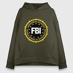 Толстовка оверсайз женская FBI Departament, цвет: хаки