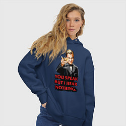 Толстовка оверсайз женская Gatsby: You Speak, цвет: тёмно-синий — фото 2