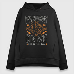 Толстовка оверсайз женская Parkway Drive: Keep the flame alive, цвет: черный