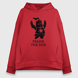 Толстовка оверсайз женская Praise the Sun, цвет: красный