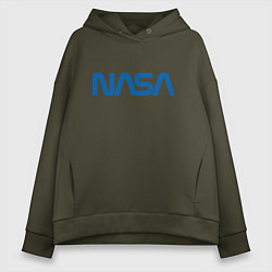 Толстовка оверсайз женская NASA, цвет: хаки
