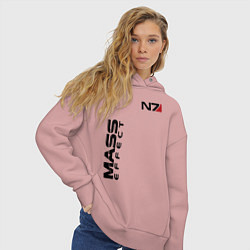 Толстовка оверсайз женская MASS EFFECT N7, цвет: пыльно-розовый — фото 2