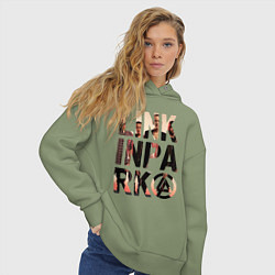 Толстовка оверсайз женская Linkin Park, цвет: авокадо — фото 2