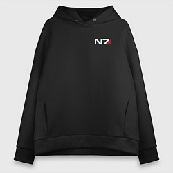 Толстовка оверсайз женская Mass Effect N7, цвет: черный