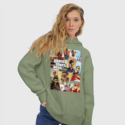 Толстовка оверсайз женская GTA 5: Stories, цвет: авокадо — фото 2