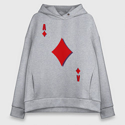 Толстовка оверсайз женская Бубновый туз, цвет: меланж