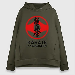 Толстовка оверсайз женская Karate Kyokushin, цвет: хаки