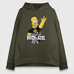 Толстовка оверсайз женская Rock n Roll, цвет: хаки