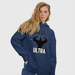 Толстовка оверсайз женская PLUS ULTRA черный, цвет: тёмно-синий — фото 2