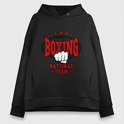 Толстовка оверсайз женская Boxing national team, цвет: черный