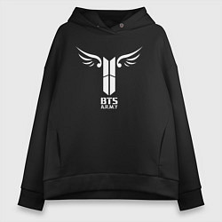 Толстовка оверсайз женская BTS ARMY, цвет: черный