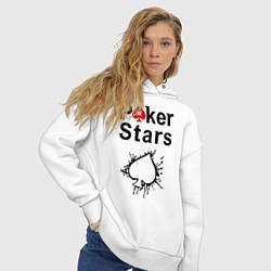 Толстовка оверсайз женская Poker Stars, цвет: белый — фото 2