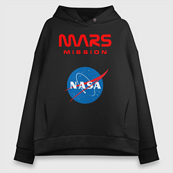 Толстовка оверсайз женская Nasa Mars mission, цвет: черный