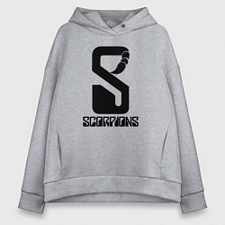 Толстовка оверсайз женская Scorpions logo, цвет: меланж