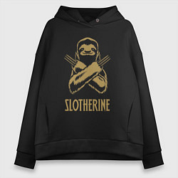 Толстовка оверсайз женская Slotherine, цвет: черный