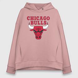 Толстовка оверсайз женская CHICAGO BULLS, цвет: пыльно-розовый