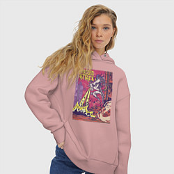 Толстовка оверсайз женская Единорог Атакует, цвет: пыльно-розовый — фото 2