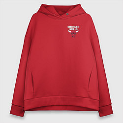 Толстовка оверсайз женская CHICAGO BULLS, цвет: красный