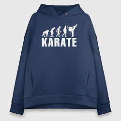 Толстовка оверсайз женская Karate Evolution, цвет: тёмно-синий